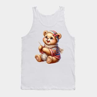 Bear Knitting A Sweater Tank Top